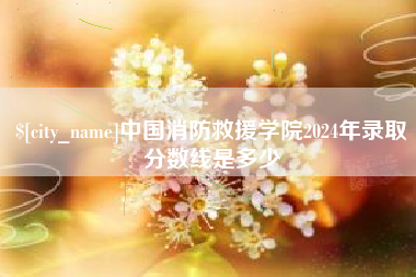 长治中国消防救援学院2024年录取分数线是多少