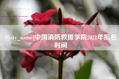 长治中国消防救援学院2021年报名时间