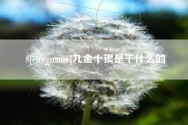 长治九金十银是干什么的