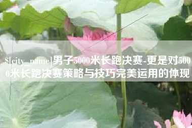 长治男子5000米长跑决赛-更是对5000米长跑决赛策略与技巧完美运用的体现