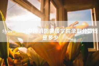 长治中国消防救援学院录取分数线是多少