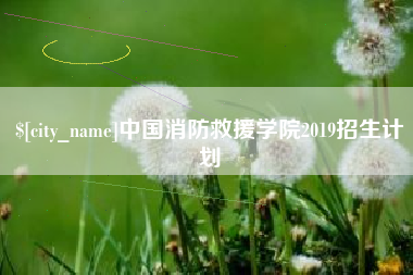 长治中国消防救援学院2019招生计划